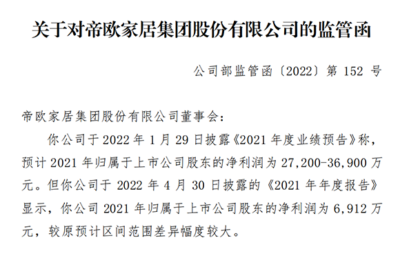 东鹏控股、帝欧家居、三棵树....2022年上半年6家家居上市企业收到监管函